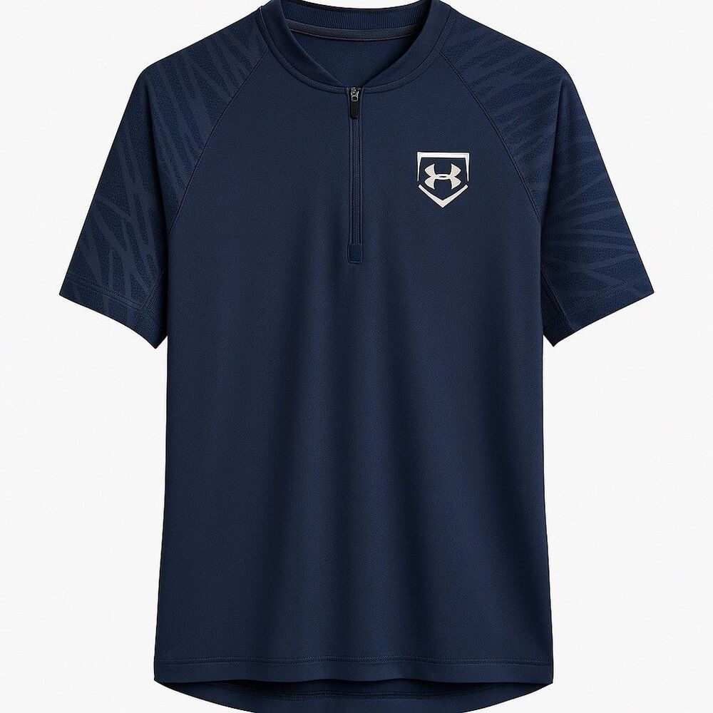 Under Armour Youth XL Loose Fit Training Shirt Quarter Zip Navy All Season Wear